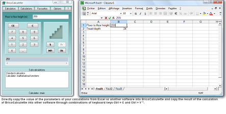 Directly copy the parameters of your calculations from Excel or other software