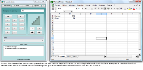 Copier directement les valeurs des paramètres de vos calculs depuis Excel ou un autre logiciel